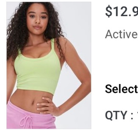 Forever 21 Active Seamless Cropped Cami Biker Shorts Leggings Bundle Set Bright - Picture 4 of 16